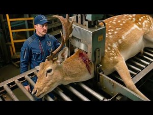Inside the Deer Meat Processing Factory | How Raw Deer Are Raised & Processed into Meat (Full Proces