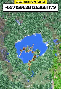 Minecraft taiga lake village seed: Explore a scenic village by the water