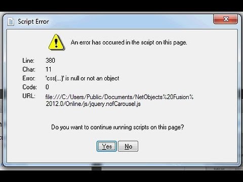 كيفية إيقاف رسائل Script Error المزعجة
