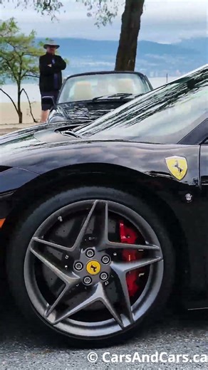Black Ferrari F8 Spider Slow Roll | Engine Sound #ferari #shorts