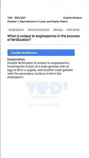 Double Fertilization in Angiosperms Biology 12th