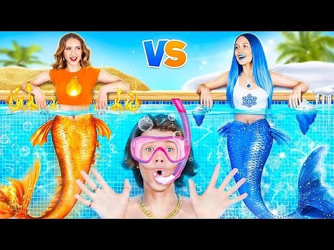 Hot vs Cold Mermaid | How to Become a Little Mermaid? My Sisters Keep a Secret