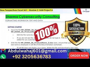Sharma Cybersecurity Consulting Excel Module 2 SAM Project A (STEP BY STEP ) AssignXpert Official