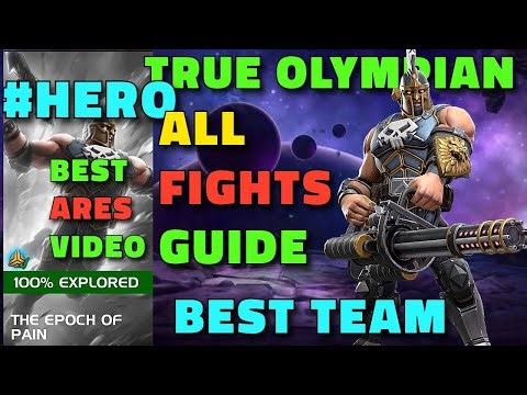 Epoch Of Pain True Olympian With Heroes | All Fights & Ares Guide | Best Team | Mcoc