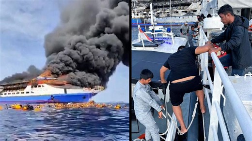 Watch: Hundreds Rescued From Burning Indonesian Ferry