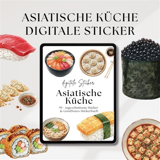 Asian Cuisine Digital Stickers | 95+ Stickers | Goodnotes Sticker Pack | Planner Stickers | Instant Download - Etsy