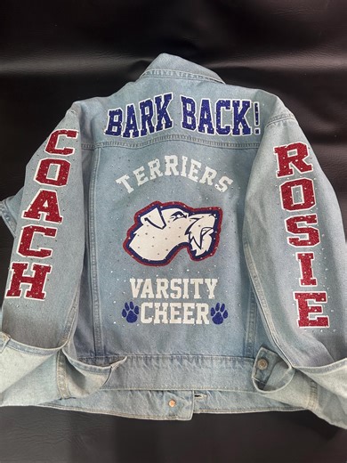 Custom Jean Jacket for Game Day Denim Coat Coach Gift for Varsity Cheer Team Mom Personalized Cheerleading Apparel - Etsy