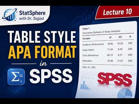 Lecture 10: Table Style APA Format in SPSS