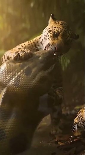 Jaguar vs Anaconda: AI-Generated Jungle Battle! #Wildlife #NatureIsMetal #JungleFight