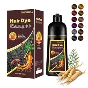 Brown Hair Dye Shampoo 3 in 1, 100% Gray Reducing, Instant Hair Color for Gray Hair Coverage, Natural Shampoo Hair Dye for Women Men Dark Coffee, Easy To Use & Lasts 3-4 Weeks & All Hair Types, 500 ml