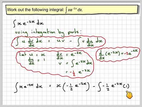 Integration by parts of an exponential function