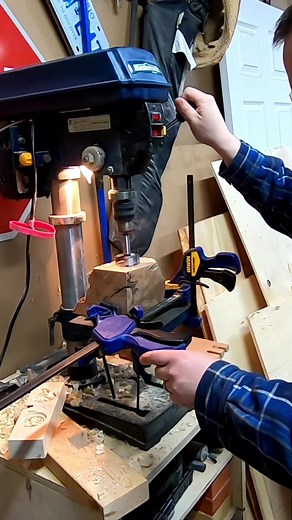 The first time I used a forstner bit for my drill press I was in love. #love #drillpress #forstner #diy #woodworking | The Grant Alexander