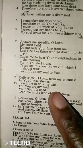 Psalm 143:10. Bible Reading And Meditation