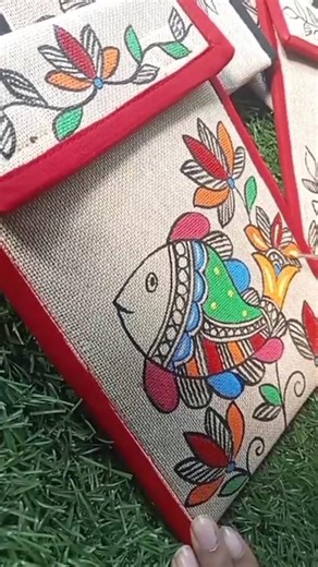 Madhubani Painting on Jute: A Sustainable Art Revolution #trendingshorts #madhubanipainting