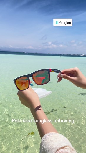 Resd polarized sunglass in the sea🩵🩵🔥 so beautiful!!! Unisex, 100% UV400 protection #TikTokAwardsPH2023 #sunglasses #outdoors #sports #sea #vacation #fyp