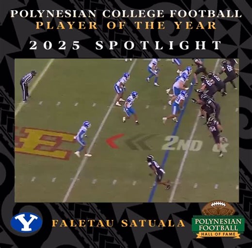 Polynesian Football HOF | Polynesian College Football Player of the Year Spotlight: BYU S Faletau Satuala had 10 tackles and a pick six in the Cougars’ win over Iowa... | Instagram