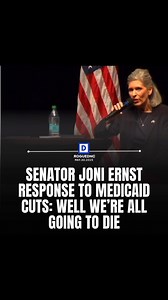 At a town hall in Butler County, Iowa, Senator Joni Ernst dismissed concerns that people will die from cuts to SNAP and Medicaid, responding: “Well, we’re all going to die.” #letthemeatcake #gop #republican | Rogue DNC