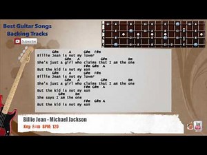 🎻 Billie Jean - Michael Jackson Bass Backing Track with scale, chords and lyrics
