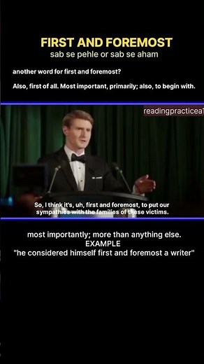 First and foremost meaning|