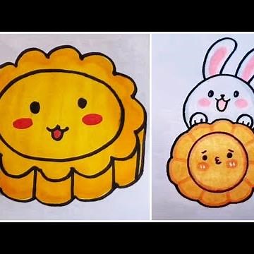How To Draw Mooncake - Cute Mooncake Drawing