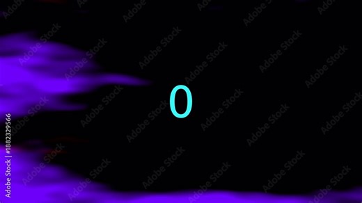Minimal Digital Countdown with Cyan Glow and Glitch Effect on Black Background, Futuristic Timer Animation for Tech Videos and Motion Graphics.4K Video