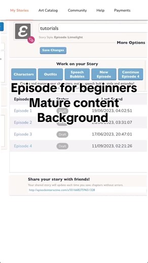 Episode tutorial: background warning #episode #episodeinteractive #episodetutorial #episodecommunity #tutorial #beginner #story #creative #learnontiktok
