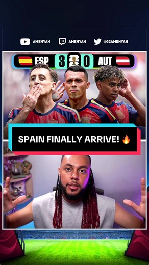 Spain 3-0 Austria… The European Champs have arrived at last! 🔥🇪🇸 #football #amenyah #footballhighlights