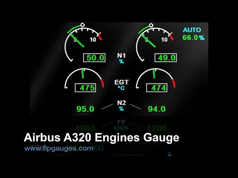 Airbus A320 Engines Gauge - Saitek/Logitech Flight Information Panel & SPAD.neXt