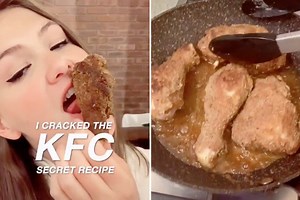 Woman shows how to make KFC chicken at home & says she's 'cracked the recipe'