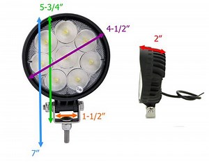 Opti-Brite LED Work Light - Flood Beam - 897 Lumens - Black Aluminum - Round - Qty 1 Optronics Work