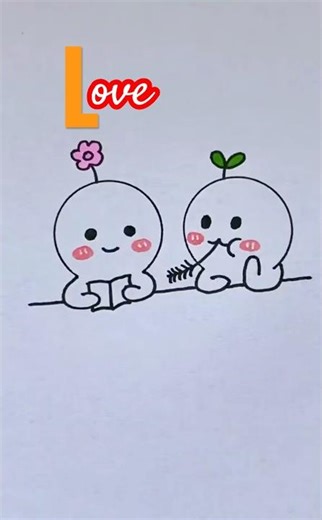how to draw Cute Love Drawing |Couple Drawing 💖 |Easy Drawing for Beginners #drawing #trending #art