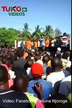 Raila Odinga falls as podium collapses in Malindi
