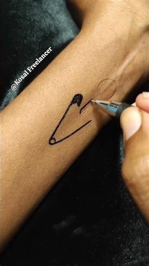 safety pin and key with love tattoo_😱❤️😱 ❤️😍😻😱 #shorts #trending #viral #tattoo #art #draw #drawing