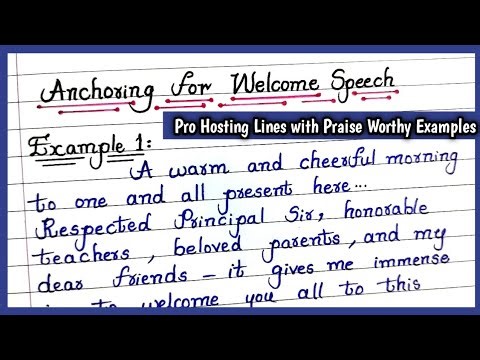 WELCOME SPEECH ANCHORING SCRIPT | How to Give Welcome Speech | Welcome Address Anchoring Script