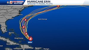 11 p.m. TROPICAL UPDATE: The latest tropical advisory for Erin has just been issued by National Hurricane Center meteorologists. On this current track Erin may never make landfall. Southeast U.S. beaches including North Carolina's Outer Banks may experience bigger waves, high surf and rip current risks into this week. Please use the interactive tropical layers on wxii12.com/radar for more information, and join us on WXII 12 News for live updates and live streaming on the Very Local Channel. | WX