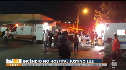 Hospital Justino Luz pega fogo e pacientes são transferidos
