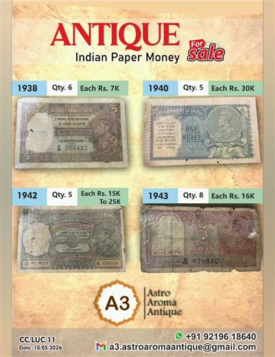 Part 1 - Rare Indian Antique Notes 😲 | 1938 to 1943 Paper Money Collection 💸