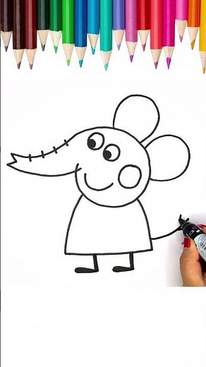 Drawing Emily Elephant from Peppa Pig