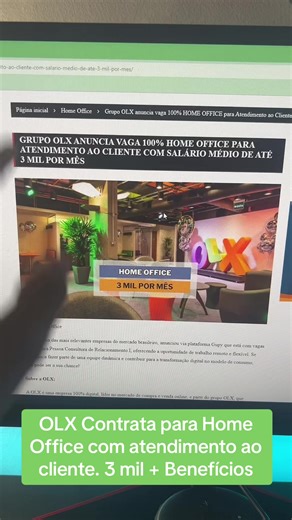 OLX Contrata: Vagas Home Office para Atendimento ao Cliente