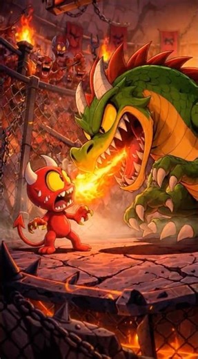 Tiny Demon vs Dragon… This Was a Mistake 😈🐉 #cartoon #memes