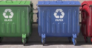 Recycle garbage containers bins of different colors for sorting wastes Ecology green environment