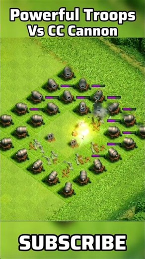 Powerful Cannon Vs Powerful Troops! | #coc #cannon #shorts