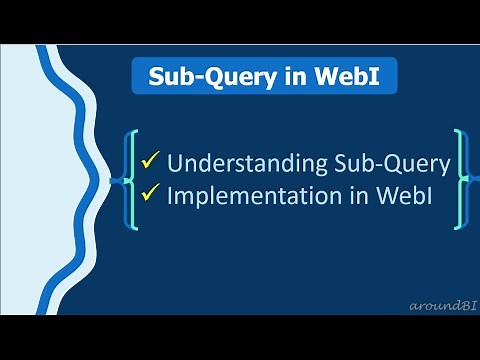 Sub-Query in WebI - Learn with Simple example