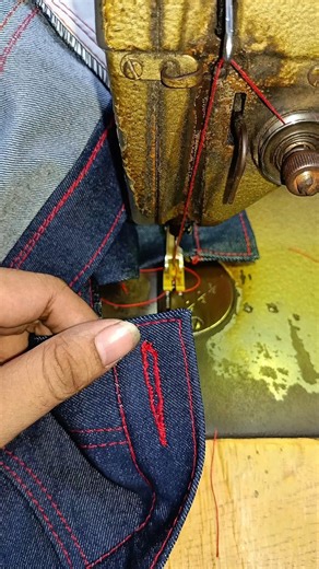bikin lubang kancing jeans manual #sewing #sewingtips #shorts