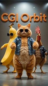 Cat, Banana & Chicken Dancing to Chicken Banana Song | CGI Orbit #chickenbananadance You've never seen anything like this! 😂 A hyper-realistic chubby orange cat, a humanoid banana in cool clothes, and a funky chicken with glasses—all dancing in sync to the viral Chicken Banana song! Watch this hilarious and bizarre trio shake their hips in perfect rhythm inside a cinematic dance studio Song CHICKEN BANANA CHICKEN BANANA BANANA BANANA chicken banana dance, funny AI video, realistic cat dance, da