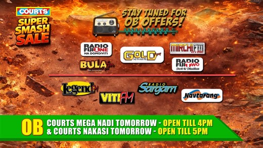 📢 The Courts Super Smash Sale LIVE OB is happening tomorrow at Courts Mega Nadi & Courts Nakasi! Smash Na Price! Sega Ni Miss! 🔥 Watch our OB highlights of the energy, massive deals & happy shoppers — there’s something for everyone! 🛋️📱💻 Come through before prices drop! 🛍️💥 #CourtsFiji #SuperSmashSale #SmashNaPrice (Sale ends 22nd Feb — don’t miss out!) | Courts Fiji
