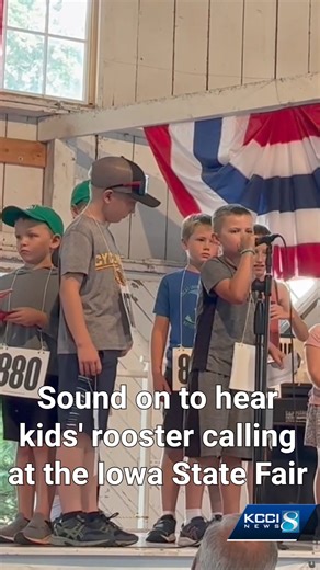 These kids put on a peck-tacular show during the Iowa State Fair rooster calling contest. | KCCI