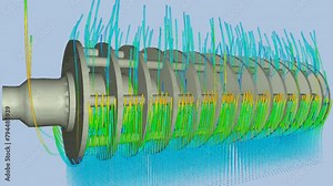 CFD simulation Computational fluid dynamics - mixer airflow simulation