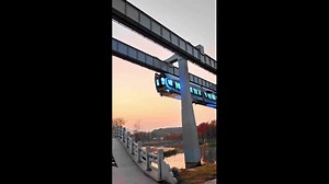Watch China’s first suspended maglev train floating through city