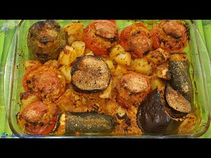 Greek Stuffed Vegetables 'Gemista' with Rice and Bulgur - Γεμιστά με Ρύζι και Πληγούρι